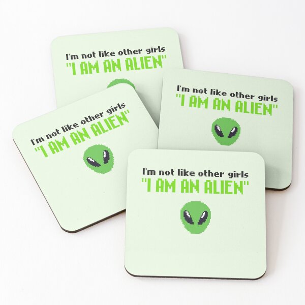 Item preview, I'm not like other girls, i am an alien, Pixel Art funny meme, im not like other girls, 80s Retro aesthetic / green and black text designed and sold by SoloAutenica.