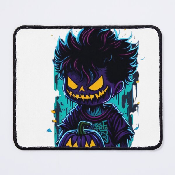 Item preview, Neon Nocturne: Halloween Boy with Pumpkin designed and sold by irosh madushan.