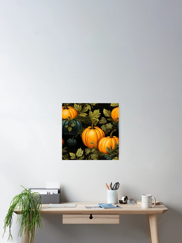 Thumbnail 2 of 3, Poster, Pumpkin Pattern 1 designed and sold by DigitalPatternx.