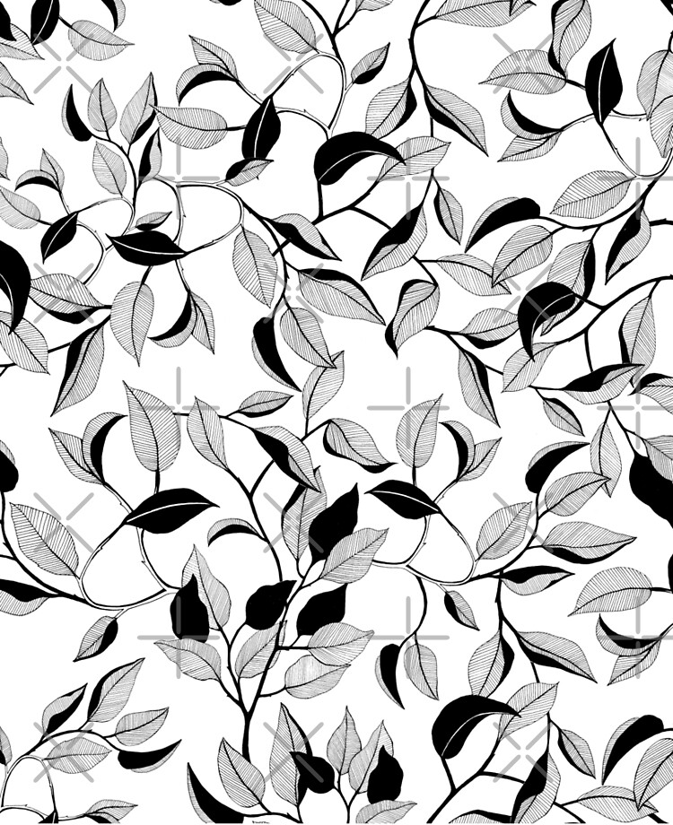 Birch Tree Leaves Pattern In Black And White Ipad Case Skin By Linnw Redbubble