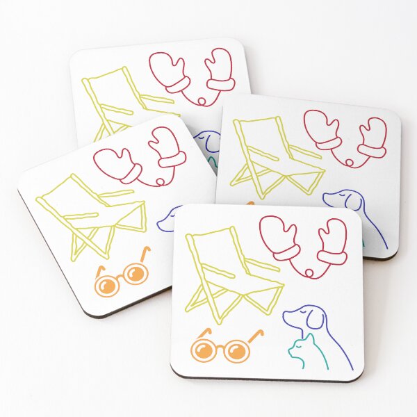 Item preview, Folding Chair Mittens eyeglasses with dog and cat designed and sold by ichirochen.