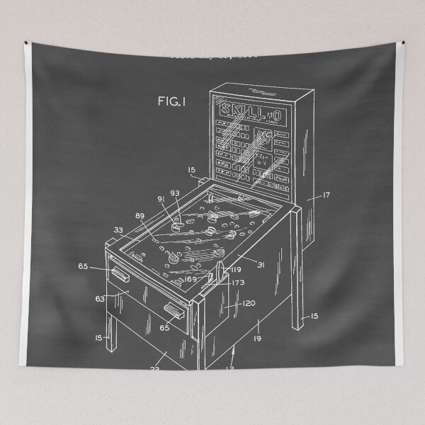 Item preview, Pinball Machine 1957 Patent Print designed and sold by BettySForthe.