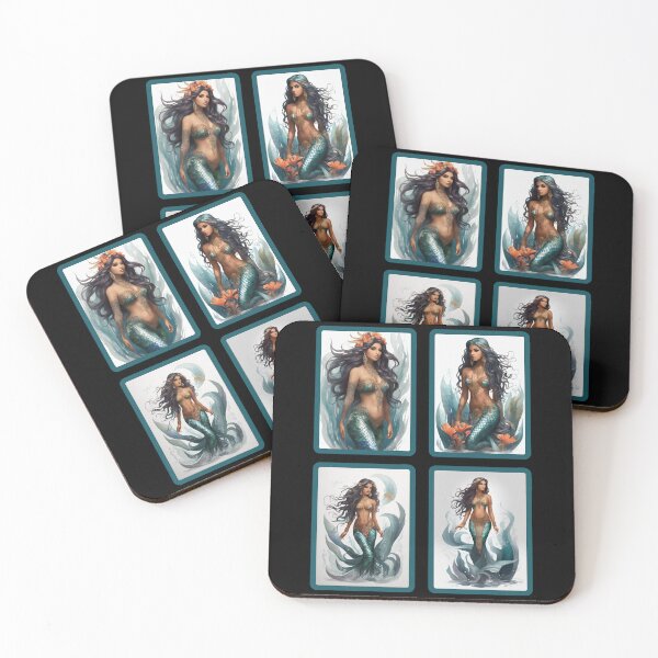 Item preview, Little Beautiful Raven Mermaids designed and sold by SirenasWorld.