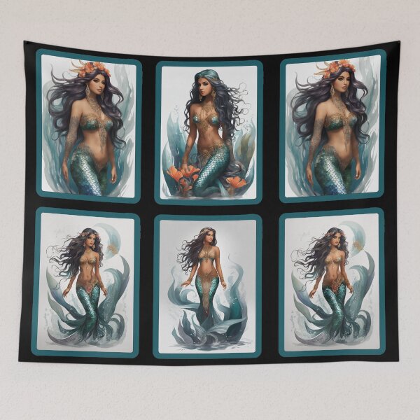 Item preview, Little Beautiful Raven Mermaids designed and sold by SirenasWorld.