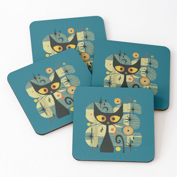 Item preview, Mid Century Modern Atomic Cat, Retro Black Cat, MCM cat designed and sold by ratrehaa.