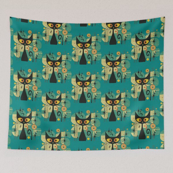 Item preview, Mid Century Modern Atomic Cat, Retro Black Cat, MCM cat designed and sold by ratrehaa.