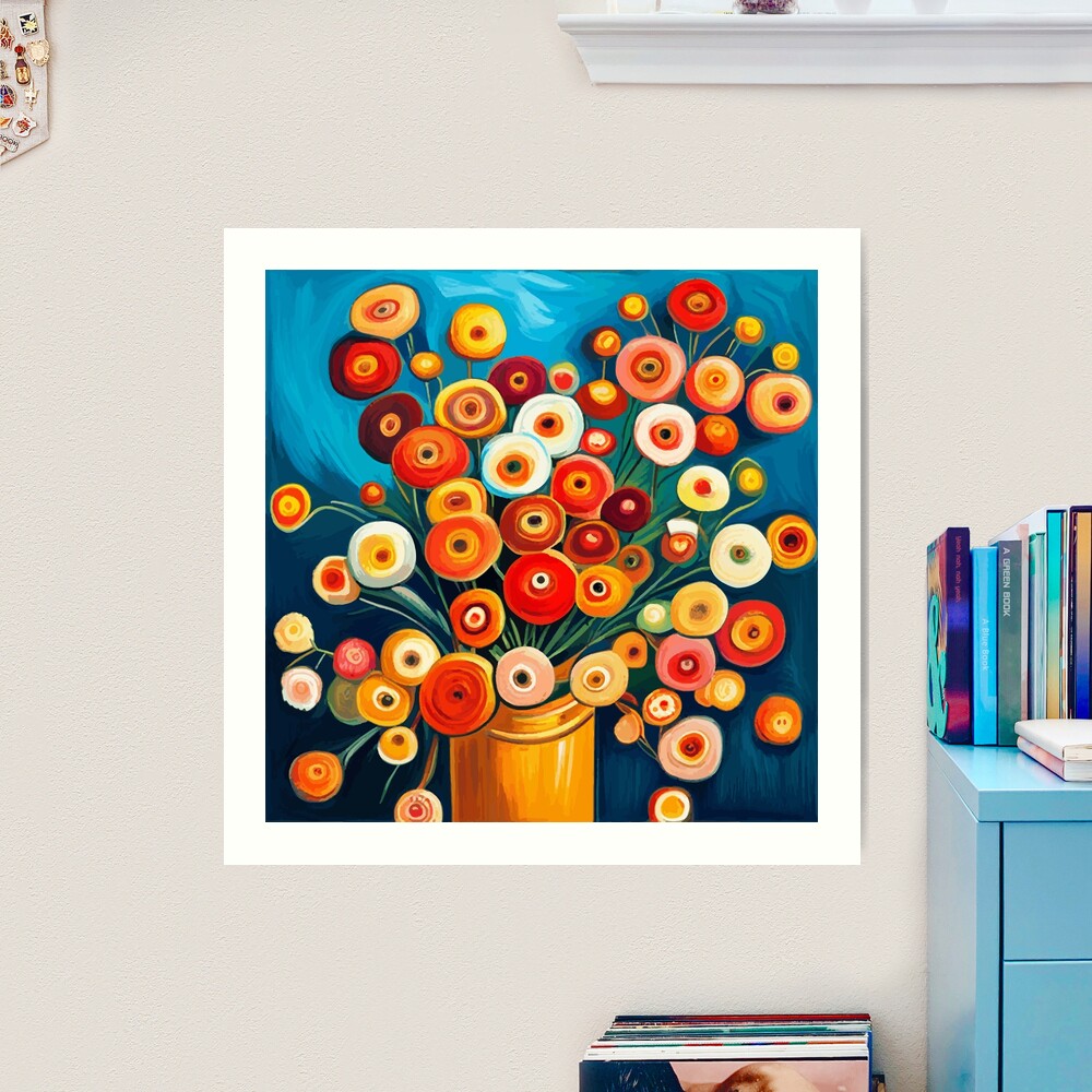 Cute Whimsical Abstract Flowers Still Life Floral Painting  Art Board  Print for Sale by Vicky Brago-Mitchell®