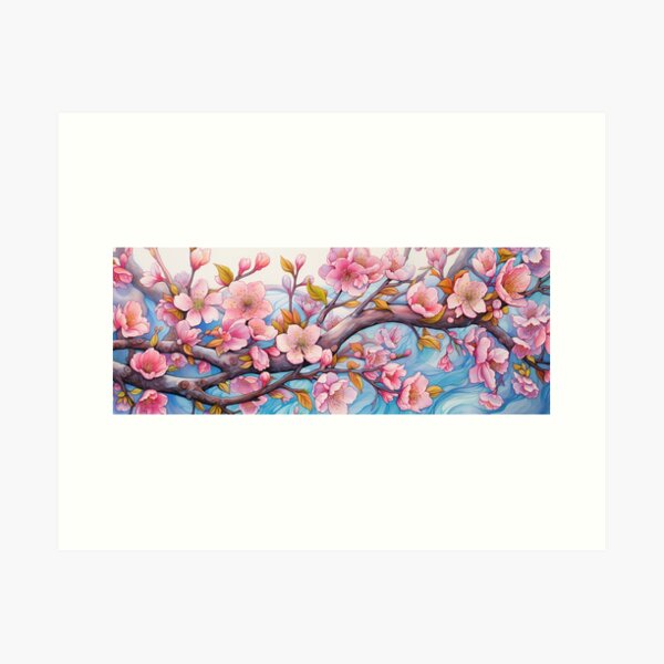Japanese Pink Sakura Cherry Blossom Bonsai Tree Wall Art Asian Print Nature  Inspired Zen Botanical Watercolor Painting Gift Floral Decor 