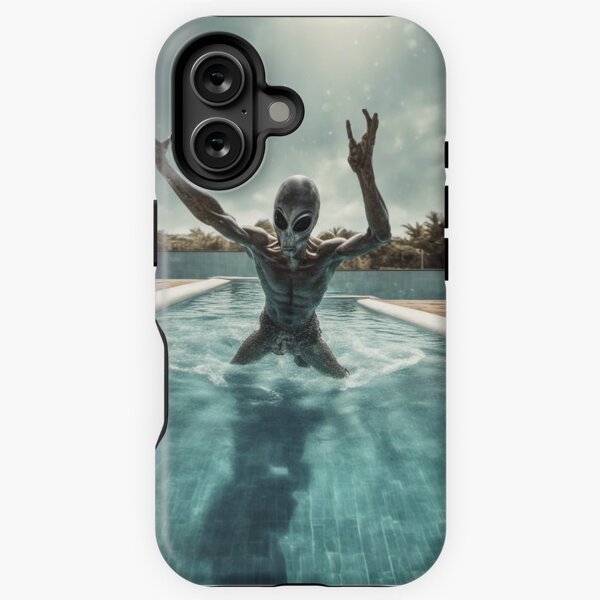 Alien in a Swimming Pool iPhone Tough Case