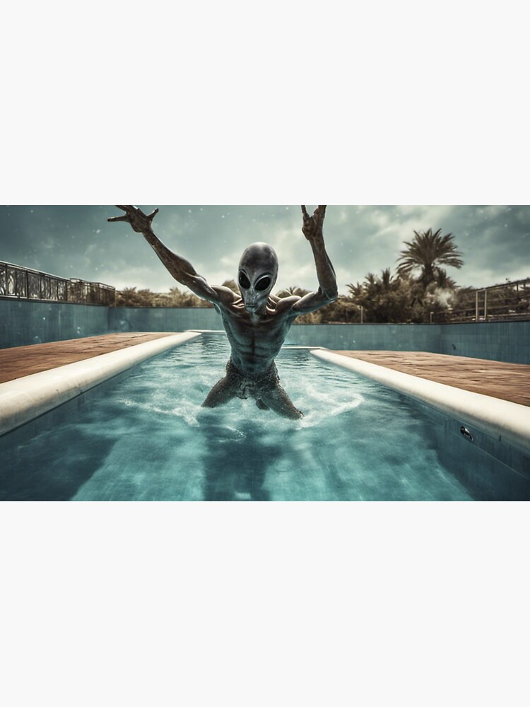 Thumbnail 7 of 7, Cap, Alien in a Swimming Pool designed and sold by LenCarol.