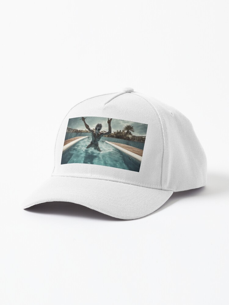 Thumbnail 1 of 7, Cap, Alien in a Swimming Pool designed and sold by LenCarol.