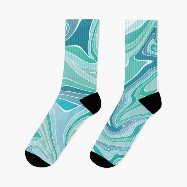 Item preview, Teal Turquoise Blue Waves Abstract designed and sold by slimbirdy.