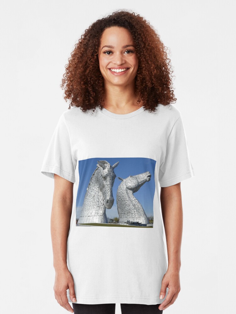 Alternate view of The Kelpies, Helix Park , Falkirk , Scotland Slim Fit T-Shirt