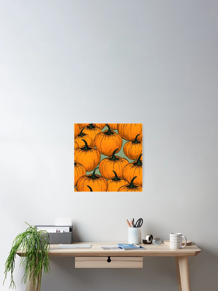 Thumbnail 2 of 3, Poster, Pumpkin Pattern 8 designed and sold by DigitalPatternx.