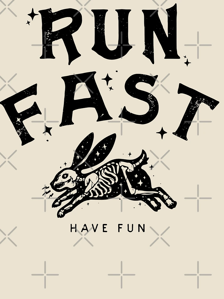 Thumbnail 4 of 4, Relaxed T-Shirt, Run Fast - Have Fun designed and sold by ThreeTreeDesign.