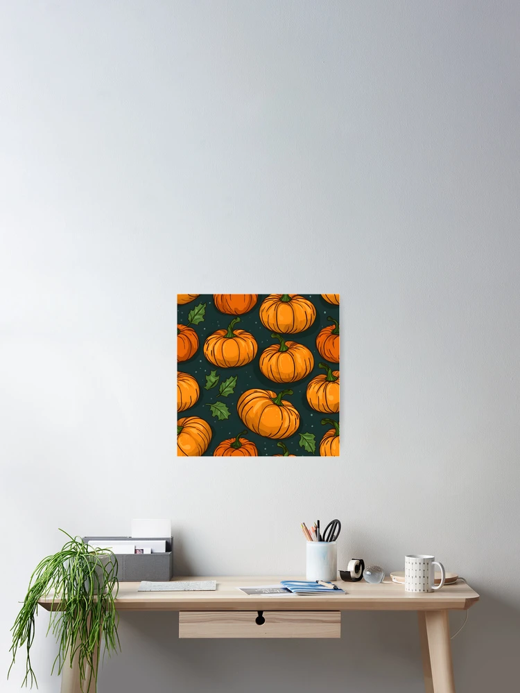 Thumbnail 2 of 3, Poster, Pumpkin Pattern 13 designed and sold by DigitalPatternx.