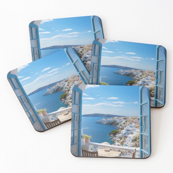 Item preview, Open window with a view to a beautiful Greek scenery designed and sold by MiraCleAI.