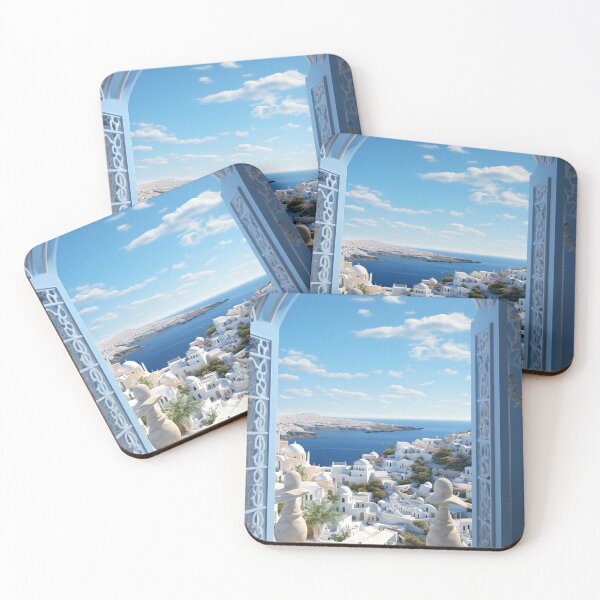 Item preview, Open window with a view to a beautiful Greek scenery designed and sold by MiraCleAI.
