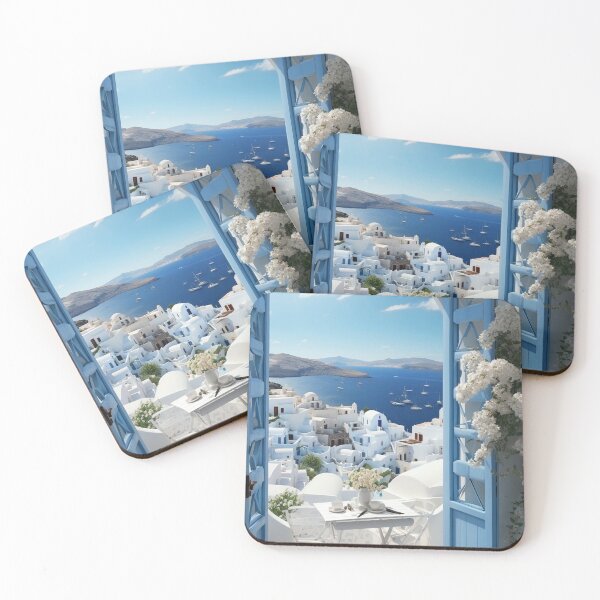 Item preview, Open window with a view to a beautiful Greek scenery designed and sold by MiraCleAI.