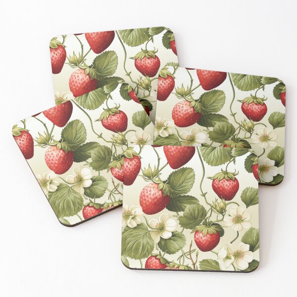 Item preview, Watercolor strawberries seamless pattern designed and sold by MiraCleAI.