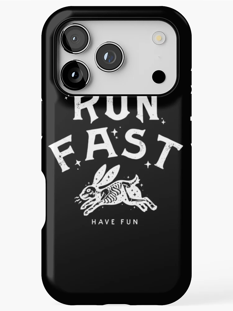 Thumbnail 1 of 4, iPhone Case, Run Fast - Have Fun - White Ink designed and sold by ThreeTreeDesign.