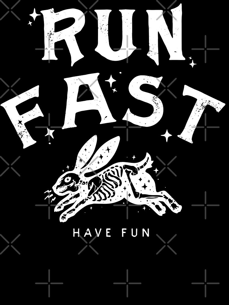 Thumbnail 7 of 7, Oversized T-Shirt, Run Fast - Have Fun - White Ink designed and sold by ThreeTreeDesign.
