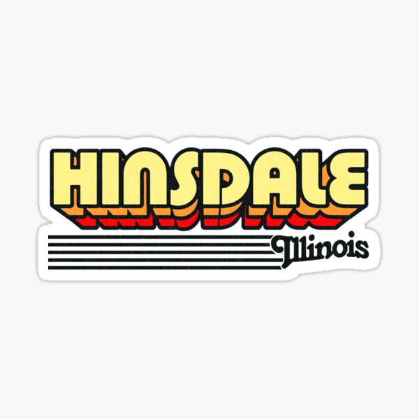 "Hinsdale, Illinois Retro Stripes" Sticker for Sale by retroready