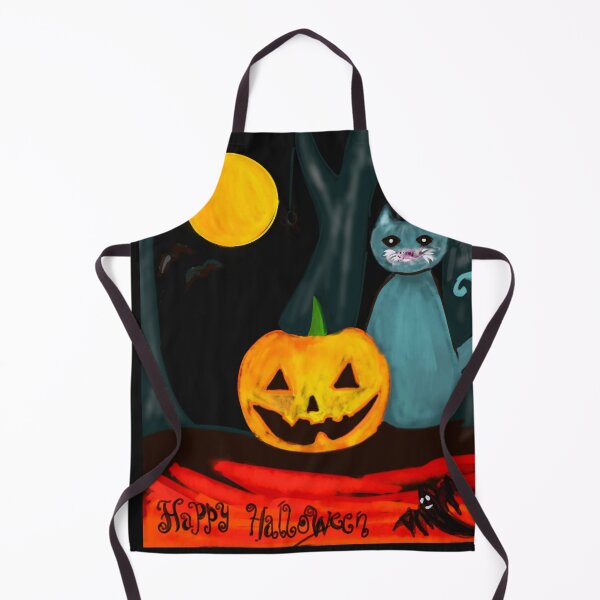 Item preview, halloween pumpkin and cat with spider designed and sold by Anchalee Montag.