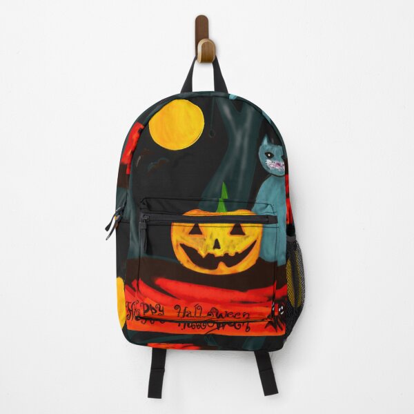 Item preview, halloween pumpkin and cat with spider designed and sold by Anchalee Montag.