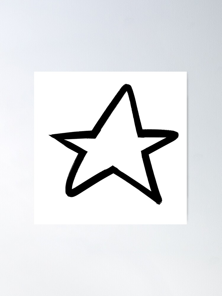 Simple Black Star Outline | Poster