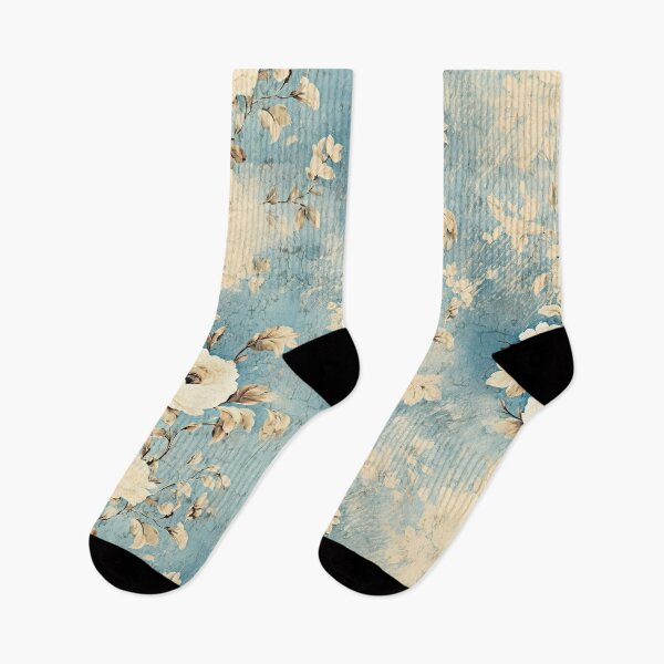Item preview, Antique blue floral pattern designed and sold by pocketart2023.