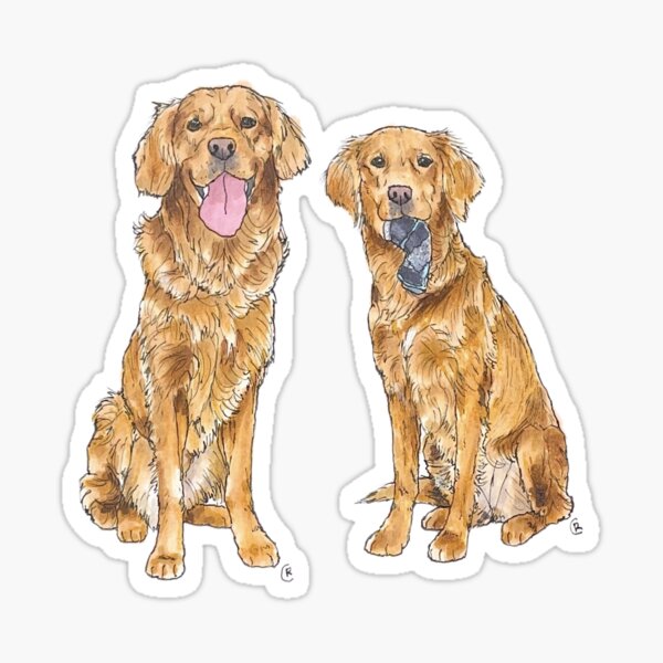 Artikel-Vorschau von Dunkles Golden Retriever-Duo, designt und verkauft von rita-andi.