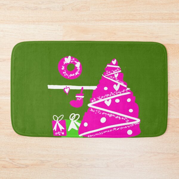 Item preview, Bright Pink Christmas tree with Pink and Green Presents designed and sold by Victoria Rose.