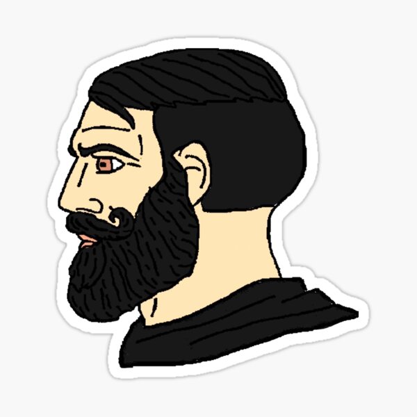 Chad Meme Face Sticker for Sale by EtherSales