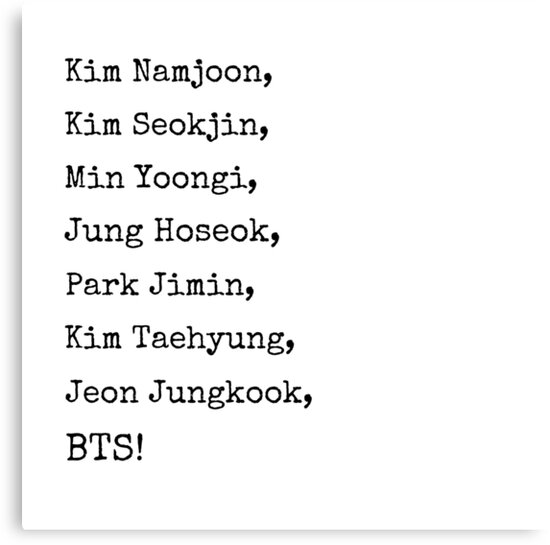 Bts Name Chant Order - btsjulllc