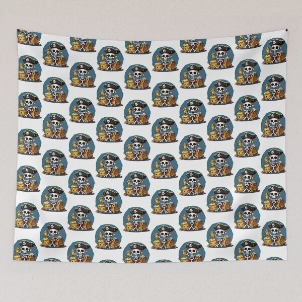 Item preview, pirate adventure with skeleton and treasure designed and sold by geoffreyee.