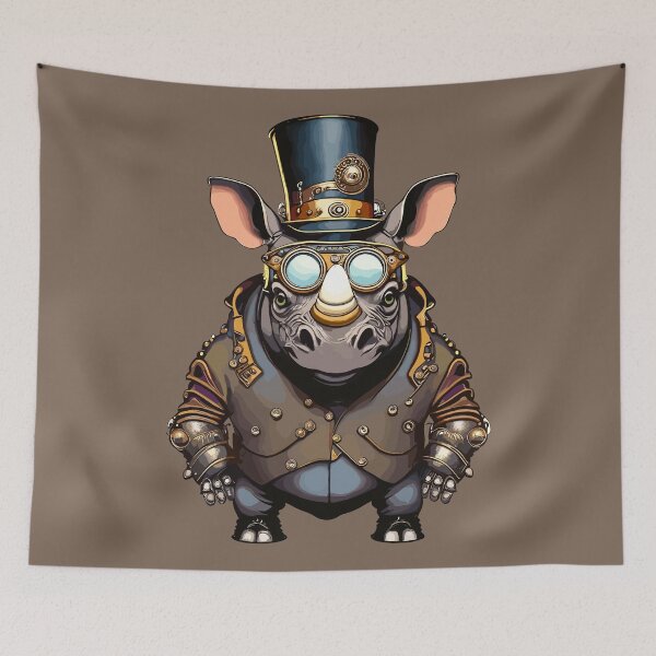 Item preview, Mechanical steampunk rhino designed and sold by Niktarka.