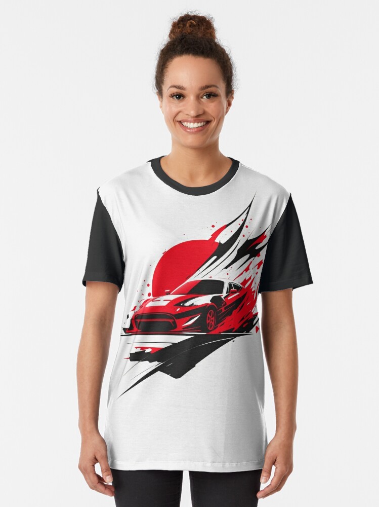 SpeedDemonsShop Get A Super Sports Car Graphic T-Shirt | Unisex Cotton Aesthetic Japanese Sports Car Fashion Tee | Super Soft Car Tee