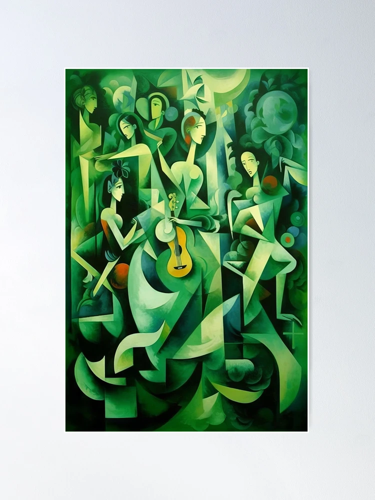 THE POSTER CLUB ポスター ABSTRACT Cubism Abstract Cubism Wall Art, Cubist Poster for Bedroom, Living
