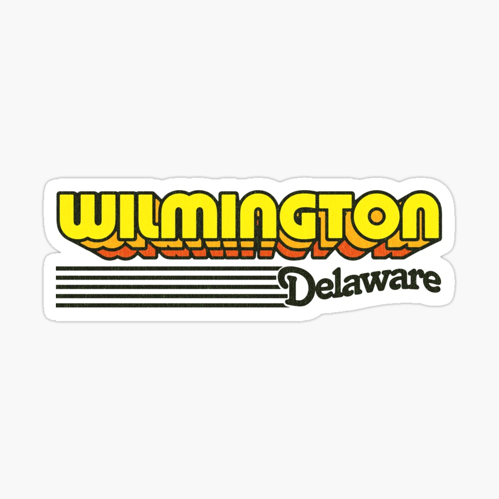 Wilmington, Delaware | Retro Stripes Sticker