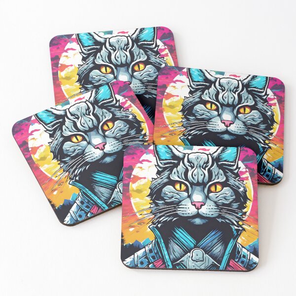 Item preview, japanese samurai fantasy cat designed and sold by defpoint.