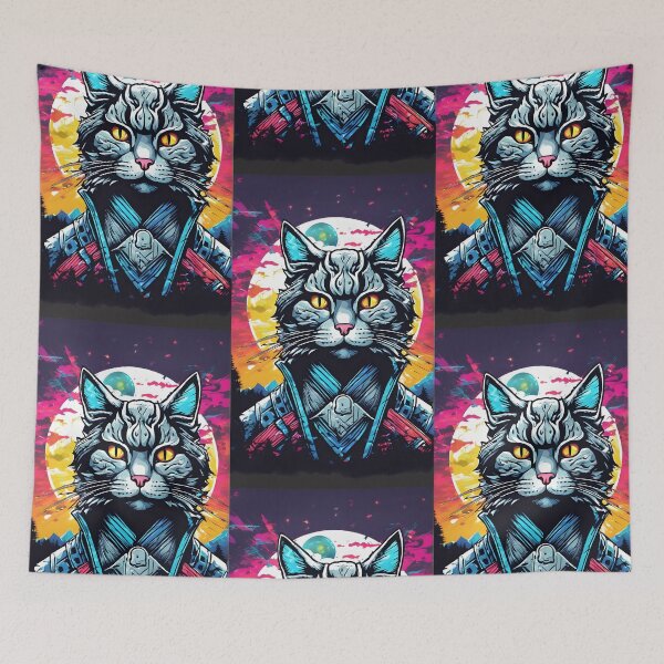 Item preview, japanese samurai fantasy cat designed and sold by defpoint.