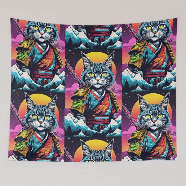 Item preview, japanese samurai fantasy cat designed and sold by defpoint.