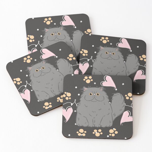 Aperçu de l'œuvre Chat persan bleu-gris à poil long mignon créée et vendue par lulululupaint.