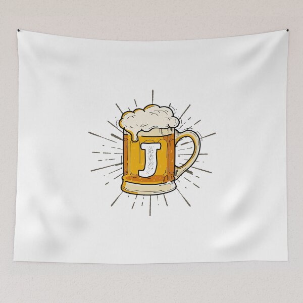 Item preview, Monogram J Frothy Cold Glass of Beer designed and sold by simplymonogram.