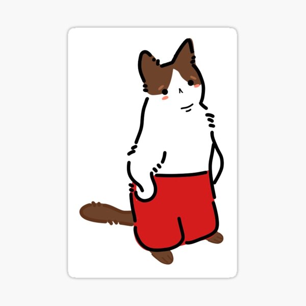 Cat Wearing Pants Stickers for Sale