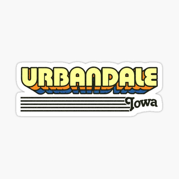 "Urbandale, Iowa | Retro Stripes" Sticker for Sale by retroready ...