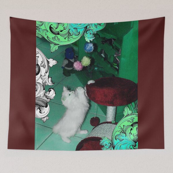 Item preview, White Persian Fluffy Baby Cat Nyssa Playing (Photo by ACCI) designed and sold by VanyssaGraphics.