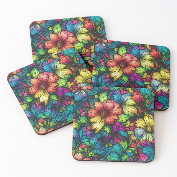 Item preview, Floral pattern, intricate stained glass designs designed and sold by CoolPixels.