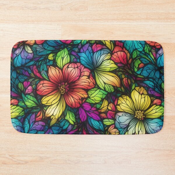 Item preview, Floral pattern, intricate stained glass designs designed and sold by CoolPixels.